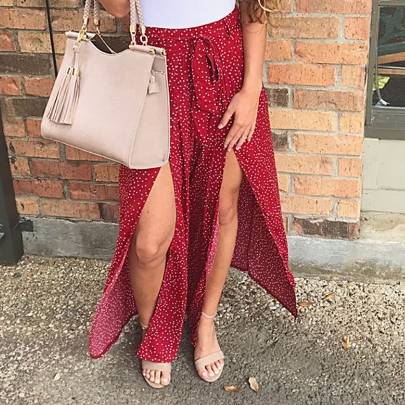 Polka dot slit pants - Picture 2 of 3